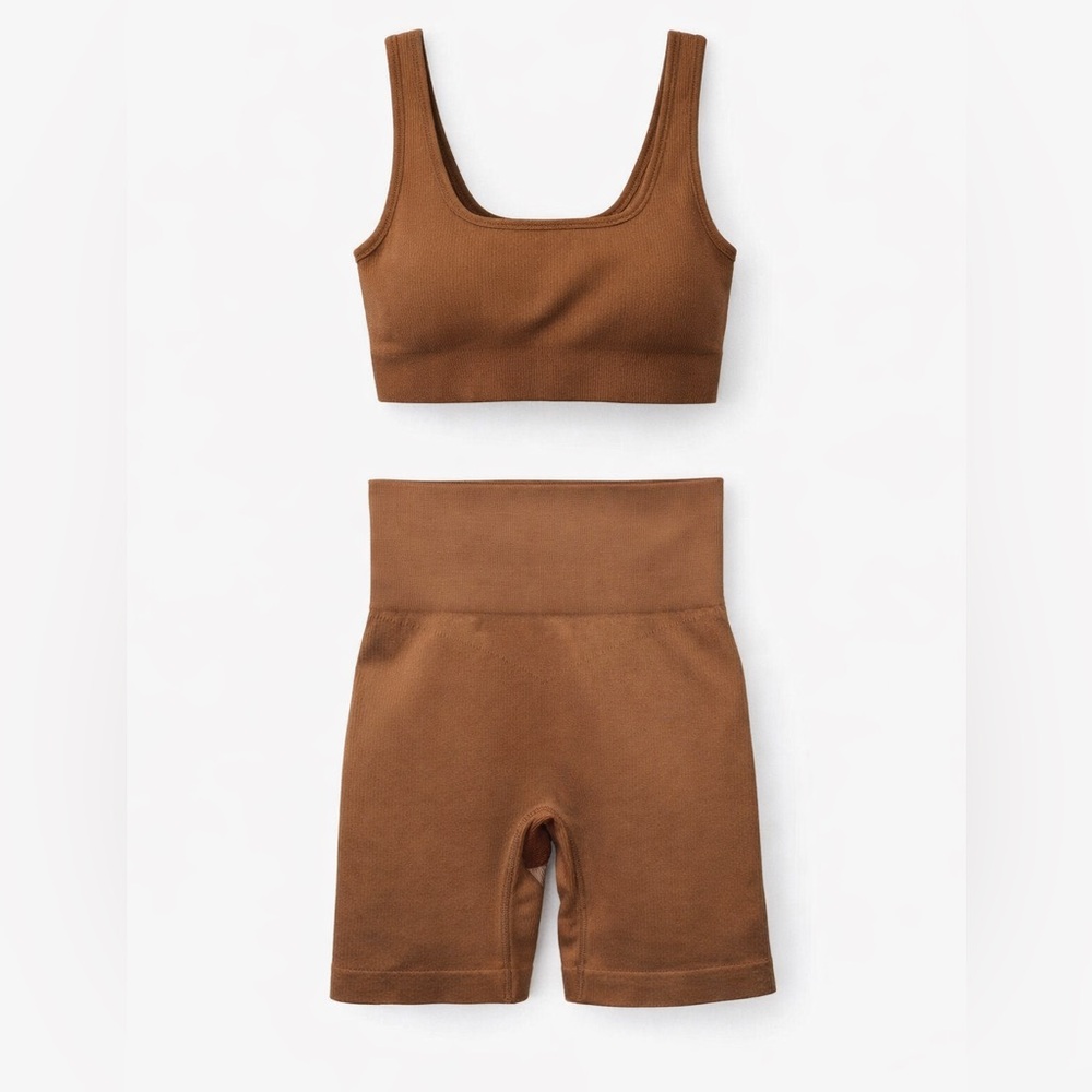 OQQ Brown Women's Activewear Set